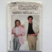 Simplicity 7757 Sewing Pattern Unisex Jacket Blazer Coat Size Large UNCUT