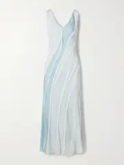 [JASON WU COLLECTION] JASON WU COLLECTION - Paneled Silk-chiffon Maxi Dress - Light blue - US4 US 4 Blue