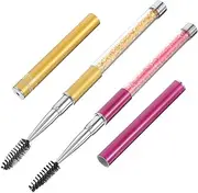 TOVINANNA 2pcs Eyelash Brush Eyelash Mascara Rhinestones Eye Brow Brush Lash Applicator Tool Lash Brush with Cover Eyelash for Eyelash Extensions Lash Brush for Eyelash Extensions Plastic