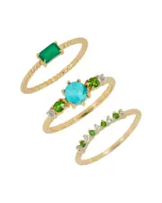 Tiramisu 14K Plated 1.14 ct. tw. Gemstone Ring Set