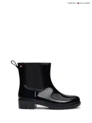Tommy Hilfiger Flag Black Rainboots (AC2049) | $141