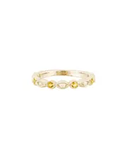 14K Diamond .10 ct. & .19 ct. Citrine Ring