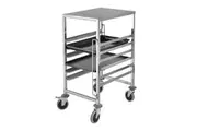 SOGA Gastronorm Trolley 7 Tier Stainless Steel Bakery Trolley Suits 60cmx40cm Tray with Working Surface