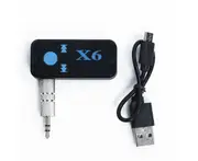 Bluetooth-compatible Receiver Transmitter X6 Plus Wireless Adapter 3.5mm Jack For Car Music Audio Receiver Aux Headphone