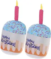 HOMOBABE 2pcs Dog Squeaky Toy for Interactive Play Puppy Molar Chew Toys Fun Birthday Cake Shape Engaging Pet for Dogs Reduces Boredom Stimulates Exercise