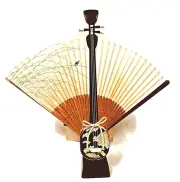 Japanese Mini Shamisen Musical Instrument Snake Skin 3 String Okinawa Ryukyu Art