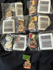Coca-Cola Coke 1994 USA World Cup Soccer Pins Pinbacks Set of 7 Countries Lot
