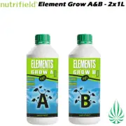 Nutrifield Hydroponics Elements Grow A B 2x1L Set For Indoor Grower