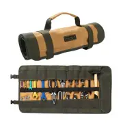 Wrench Tool Roll, Heavy Duty Waxed Canvas Multi-Purpose Tool Pouch Bag with 2...