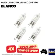 4x HALOGEN LAMP 25W 240VAC G9 PYRO(300°C) FOR BLANCO BOSE65XP OVEN