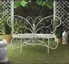 French butterfly white garden bench seat outdoor wrought iron QUALITY