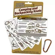 Outdoor Knots - Waterproof Knot Tying Cards with Mini Carabiner - Includes 22