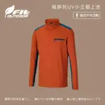 【FIT 維特】男-吸排抗UV小立領上衣-磚紅色-NW1102-27(T恤/男裝/上衣/休閒上衣)