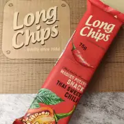 Lot of Flat Potato Chips Long Chips Sweet Chili flavor 8 packs of 75 grams
