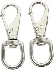 [WESIEVYA] 2Pcs Stainless Steel Keychain Hooks Quick Release Carabiner Clips Portable Key Holders for DIY Handbags Dog Collars and Everyday Use Smooth Edges Comfortable Touch