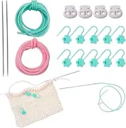 Stiches Keeper Knitting Stitch Holder Knitting Cords Needle Tool Jewelry Making Cord Locks with Stitch Markers Barber Cord