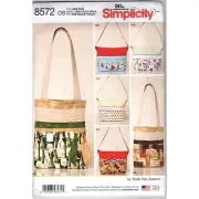 Changeable Cover Bags Sewing Pattern, Simplicity 8572 uncut