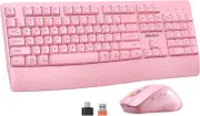 MEETION Wireless Keyboard and Mouse, Full-Sized Cordless Keyboard with Wrist Res