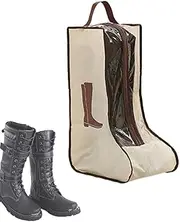 [Spizummp] Women Boot Storage Bags - Dust-Proof Shoe Bag with Handle, Transparent PVC Boots Breathable Storage Bag, Dust and Moisture Proof Boots Storage Bag, Beige, Refer to description, Long style