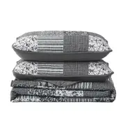 Grey Patchwork Pattern 2 Bohemian Bedspread Coverlet Bedding Set Pillowcase