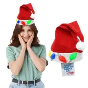 Light Up Santa Hat Jumbo Giant Christmas Bulb Lights Costume Accessory
