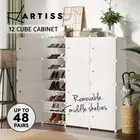 Artiss Shoe Rack Cabinet DIY Storage 12 Cube Portable Organiser White
