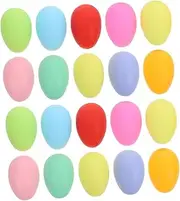 BRIGHTFUFU 50Pcs Egg Decorations Plastic Eggs for Hand Painted Crafting Fun for Party and Creative Play Attached