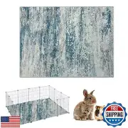Fhiny 90" x 62" Extra Large Rabbit Cage Liner, Washable Bunny Bedding Rug Ant