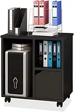 File Cabinet Wood File Cabinet Mobile Lateral Filing Cabinet Home Office for Home Office(Black)