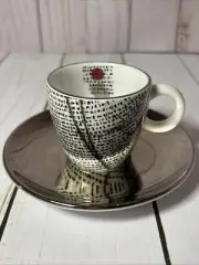 Porsgrund Espresso Cup & Saucer Norway Scandinavian Barista Rosetta NWT