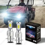H6M 80W LED 12V White 2X Headlight Bulbs Kit For Kawasaki Mule 600 610 3000 3010