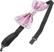 [TOGEVAL] Fashionable Bow Tie Men Pre Tied Glitter Adjustable Fake Leather for Formal Events Tuxedos