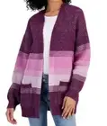 NWT Freshman Juniors'Ombre striped Waffle Knit Long Cardigan Size Small S B17