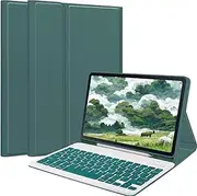 Cute Color Keyboard Case for iPad Mini 6th Generation 8.3 Inch 2021 - Protective Case with Pencil Holder and Wireless Magnetically Detachable Bluetooth Keyboard(iPadmini6, Dark Green)