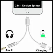 iPhone To 3.5mm Splitter 2in1 Adapter To AUX And Headphone For Charge And Music