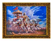 Framed Canvas Parthasarti Krishna and Arjuna (CV134F)