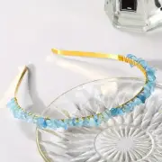 1pc aquamarine crystal decor hair hoop headband elegant bohemia style headwear
