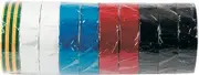 Cabac PVC Electrical Insulation Tape 20mm Roll Rainbow Multicolour 10 Pack