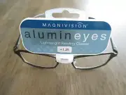 MAGNIVISION ALUMINEYES READING GLASSES 1.25 RETAILS $19.99