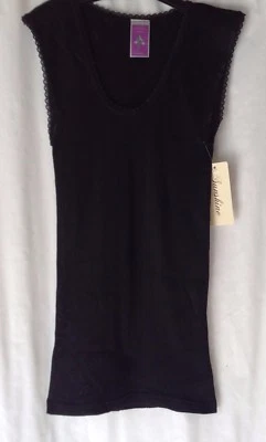 NEW LADIES SIZES 8-20 WHITE OR BLACK THERMAL BUILT UP SLEEVE VEST TOP *SNOWDROP