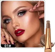 [Lucoss] Contour Stick Highlighter Magic Wand Makeup Contour Wand Liquid Blush with Cushion Applicator, Natural Mixable Cream Concealer Stick