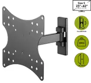 Goobay TV Wall Mount Bracket BASIC Swivels Tilts Extends Double Arm Full Motion S1 Single Arm 23-42 Inches