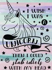 I Wish I Was A Unicorn Iron On Transfer For T-Shirt + Light & Dark Fabrics #10