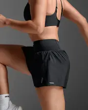 Aero Hi-Rise 2-in-1 3 Inch Shorts, 2XU, M, Black/Silver Reflective, Female