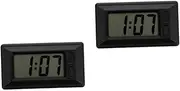 ULTECHNOVO 2pcs Car Electronic Clock Electric Alarm Clock Retro Clock Ultra Thin Digital Clock 3D Digital Clock Automotive Digital Clock Travel Alarm Clock Mini Clock Tiny Clock Black Plastic