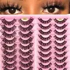 Fluffy Soft Wispy Volume False Eyelashes Faux Mink DD Curl Russia Volume