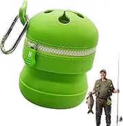 Silicone Bait Storage - Portable Waterproof Waste Bin Bait Storage - Multifunctional Rubbish Bins with Hook for Backpacking Climbing Walking