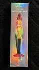 Urban Shop, 16" Rainbow Lava Motion Volcano Lamp, White Wax, Rainbow Painted Met