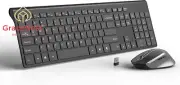 Wireless Keyboard & Mouse Combo Rechargeable 2.4G Slim Full Size for PC Mac