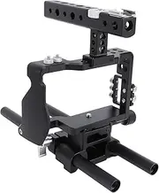 DSLR Rig Camera Cage Stabilizer with Matte Box Follow Focus, Supports for A6300 Photography, Compatible with Lights and DSLR Cameras, Crafted from Aluminum Alloy, Lightweight